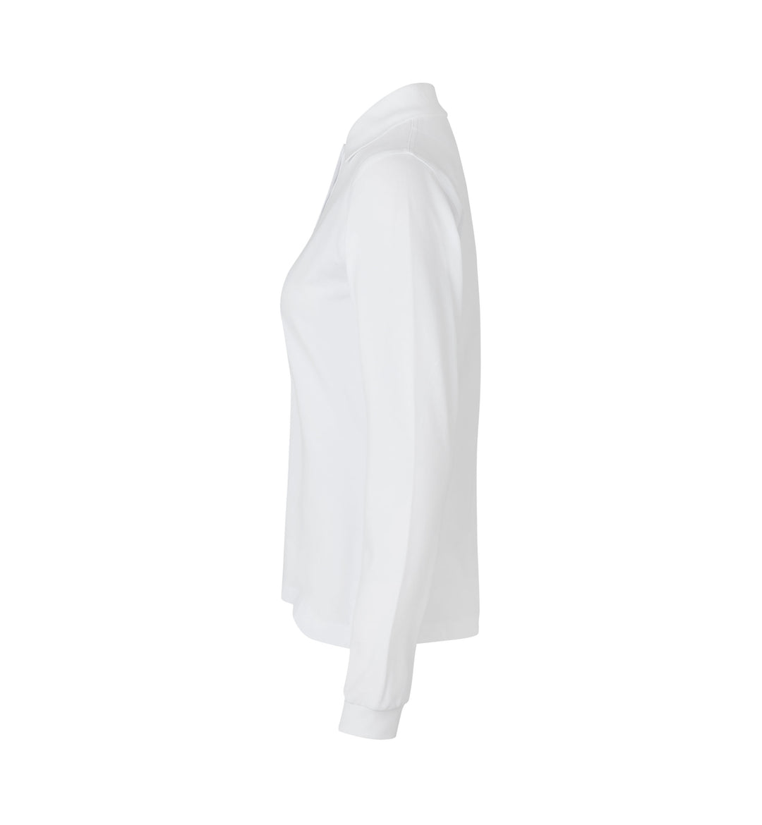 Polo manica lunga | stretch | donna - Bianco
