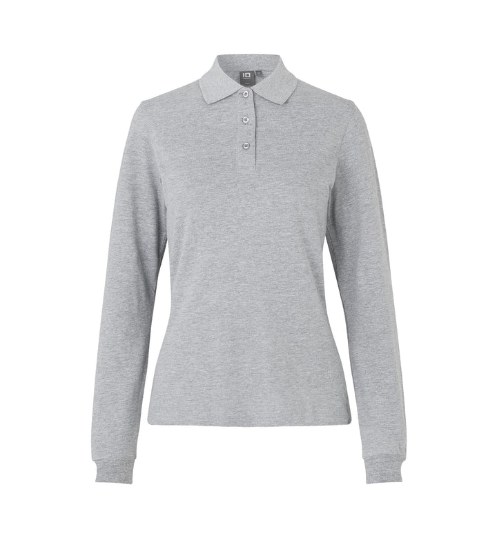 Polo manica lunga | stretch | donna - Grigio mélange