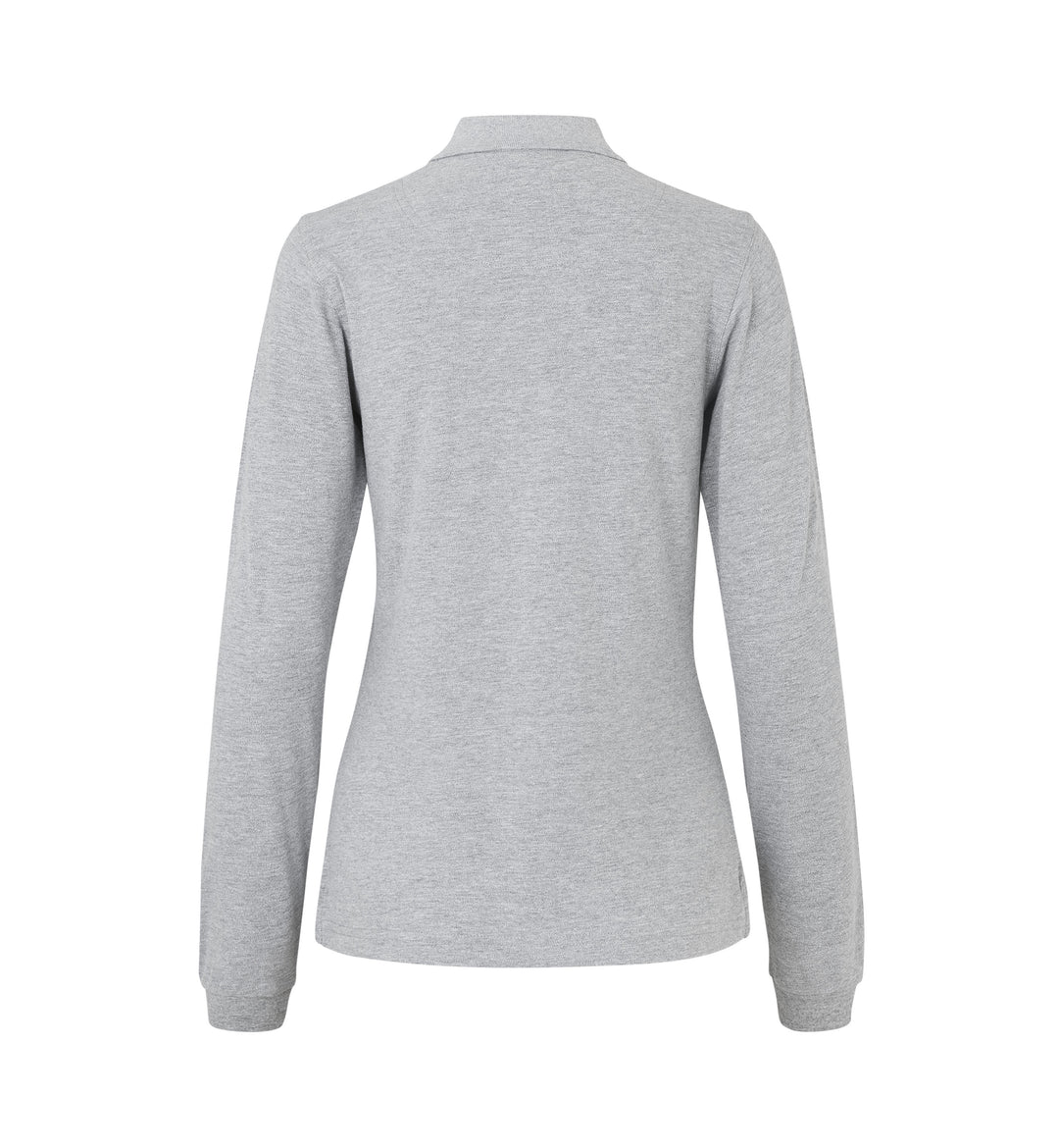 Polo manica lunga | stretch | donna - Grigio mélange