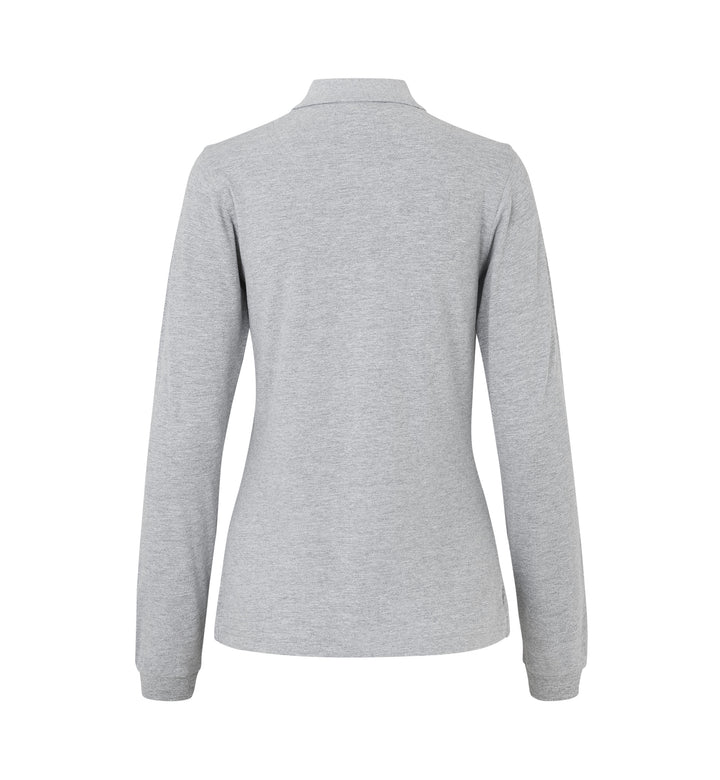Polo manica lunga | stretch | donna - Grigio mélange