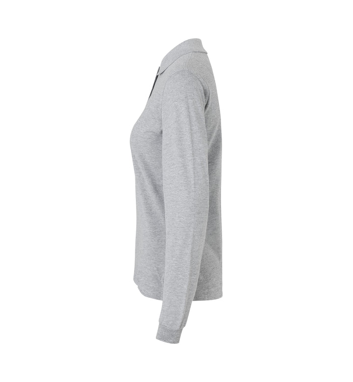 Polo manica lunga | stretch | donna - Grigio mélange