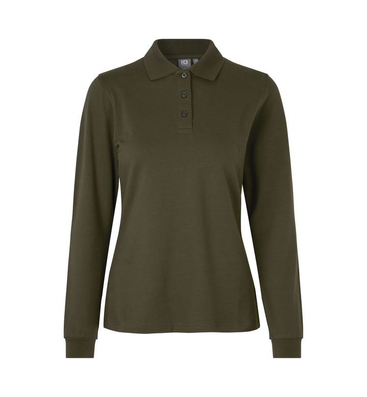 Polo manica lunga | stretch | donna - Oliva