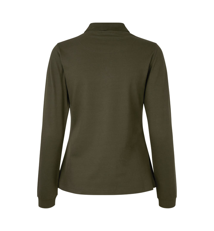 Polo manica lunga | stretch | donna - Oliva