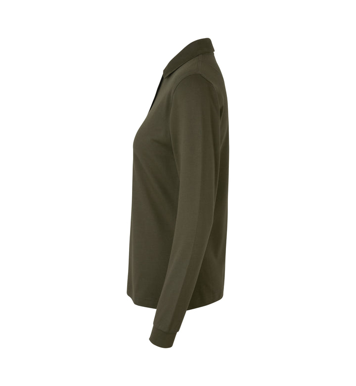 Polo manica lunga | stretch | donna - Oliva
