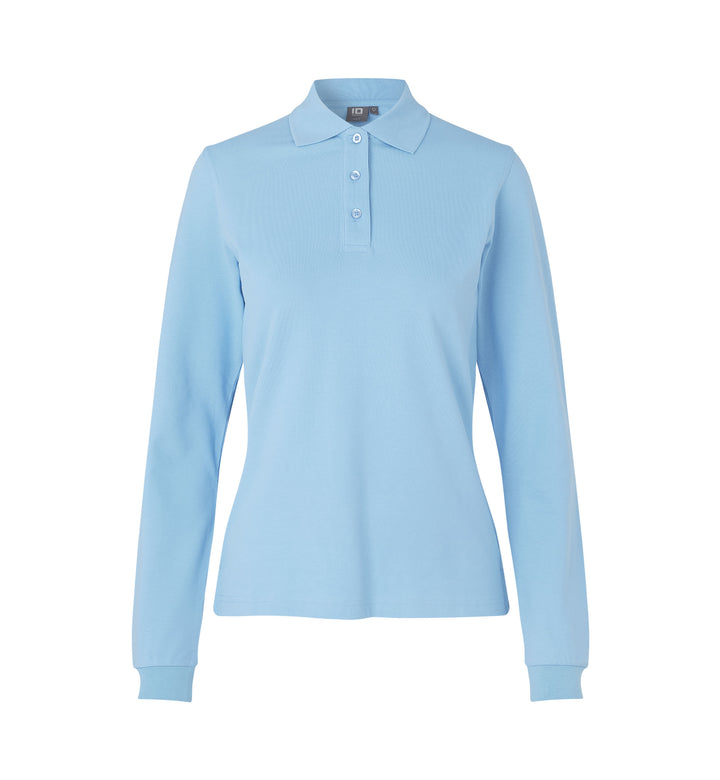 Polo manica lunga | stretch | donna - Azzurro