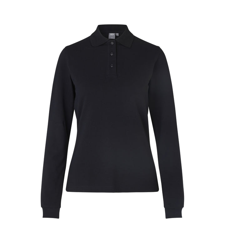 Polo manica lunga | stretch | donna - Nero