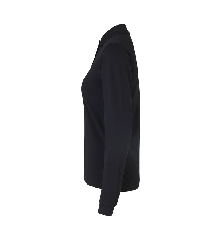Polo manica lunga | stretch | donna - Nero