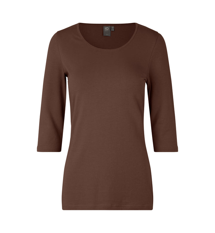 T-shirt stretch | manica ¾ | donna - Mocca