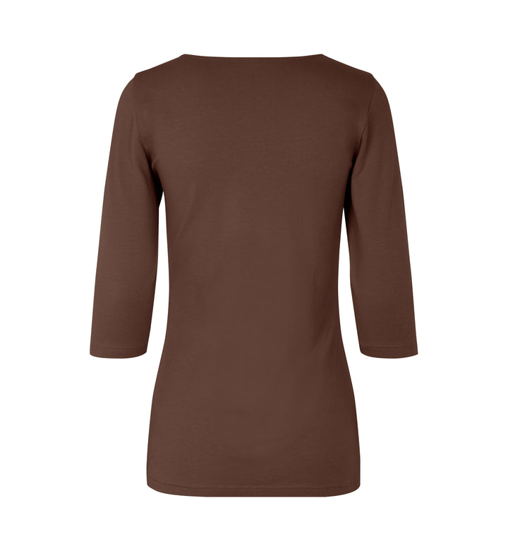T-shirt stretch | manica ¾ | donna - Mocca