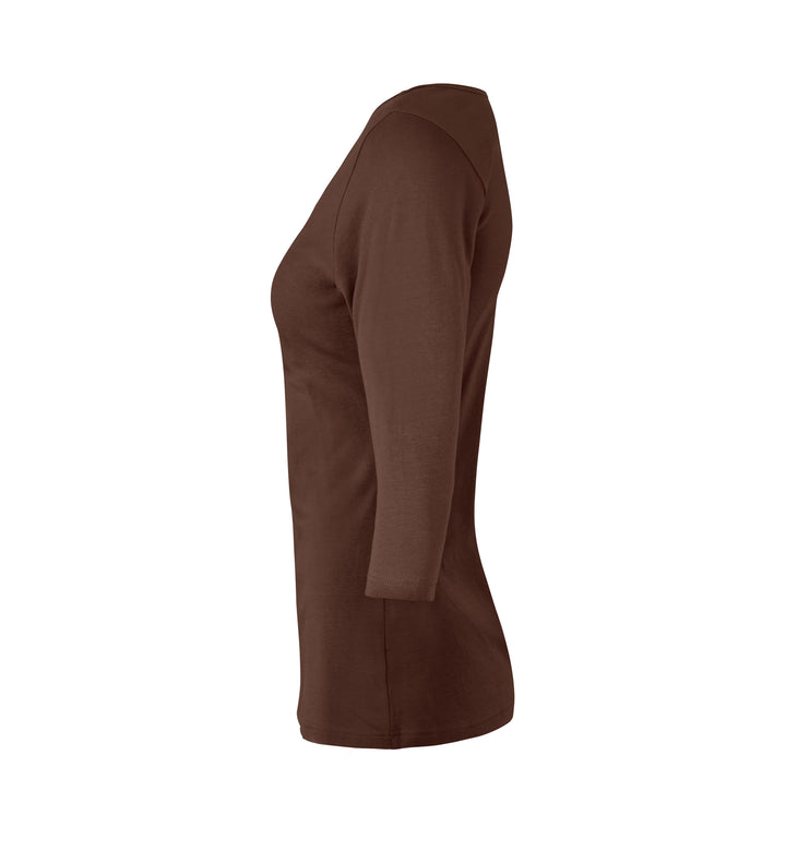 T-shirt stretch | manica ¾ | donna - Mocca