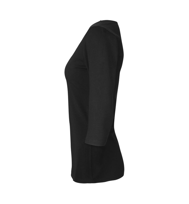 T-shirt stretch | manica ¾ | donna - Nero
