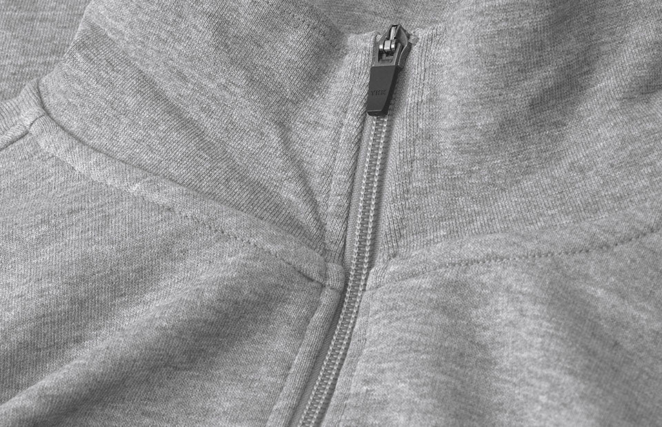 Felpa | zip - Grigio mélange