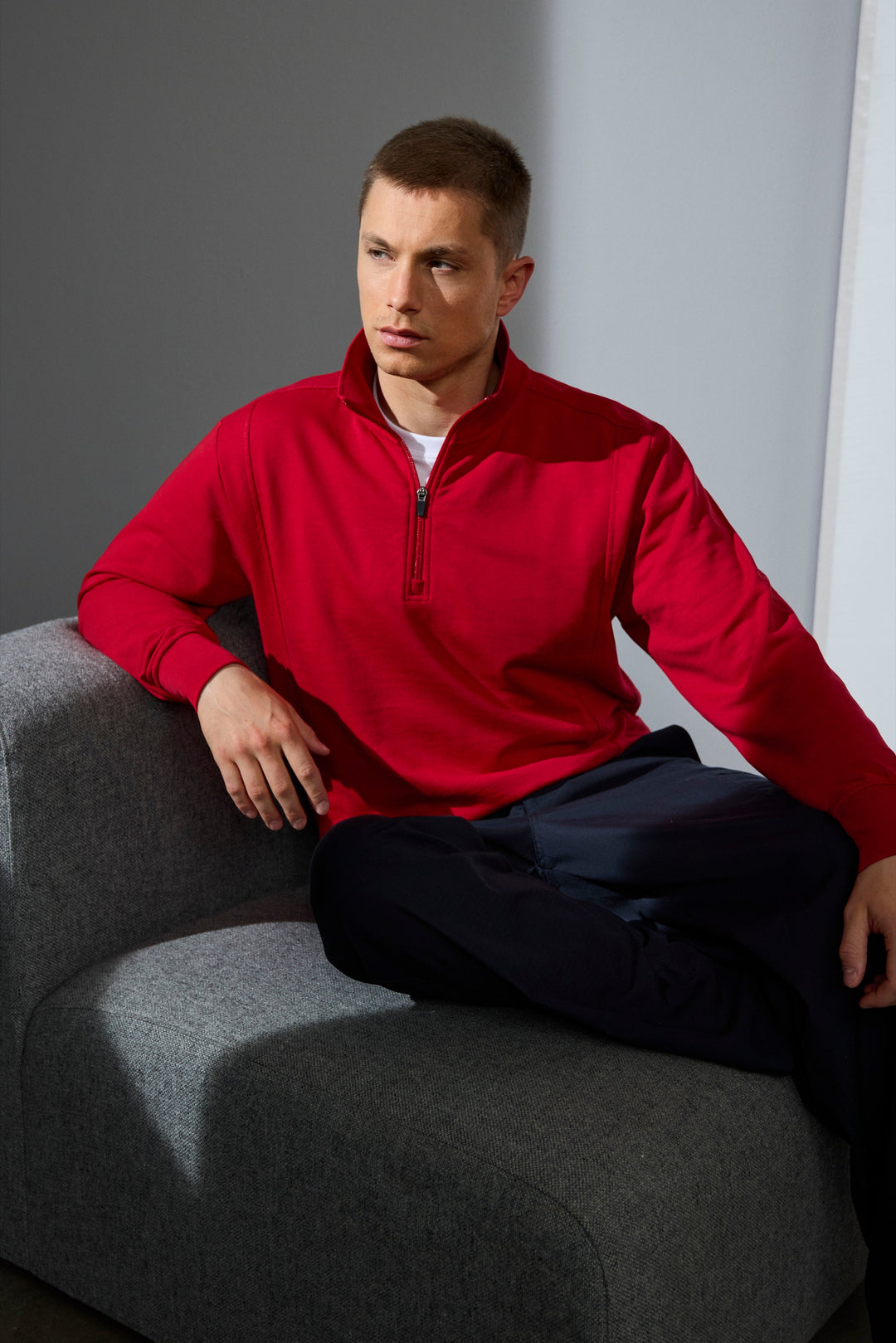 Felpa | zip - Rosso