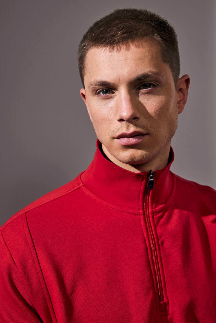 Felpa | zip - Rosso