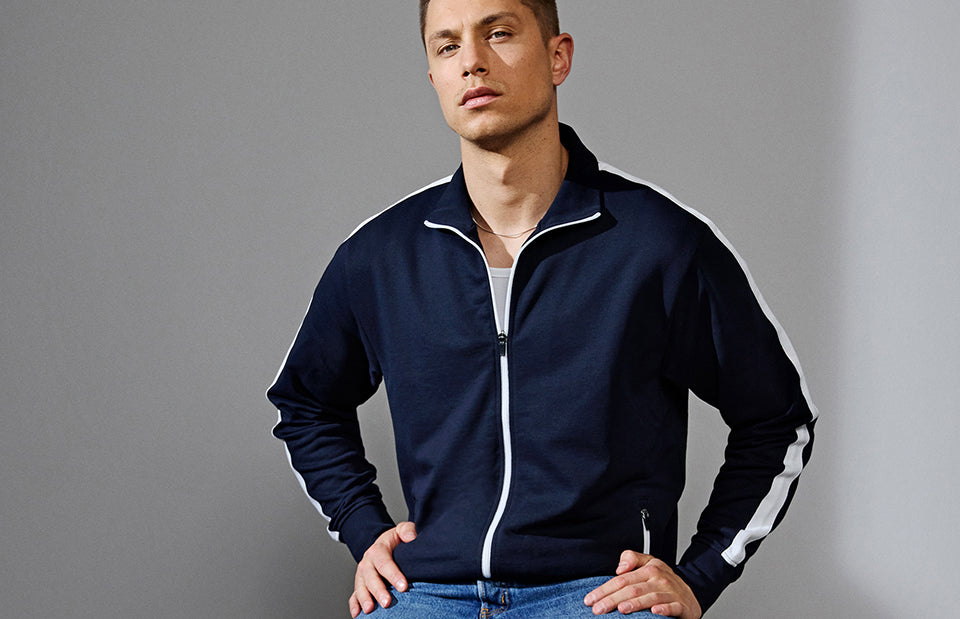 Cardigan felpa | contrasto - Blu navy