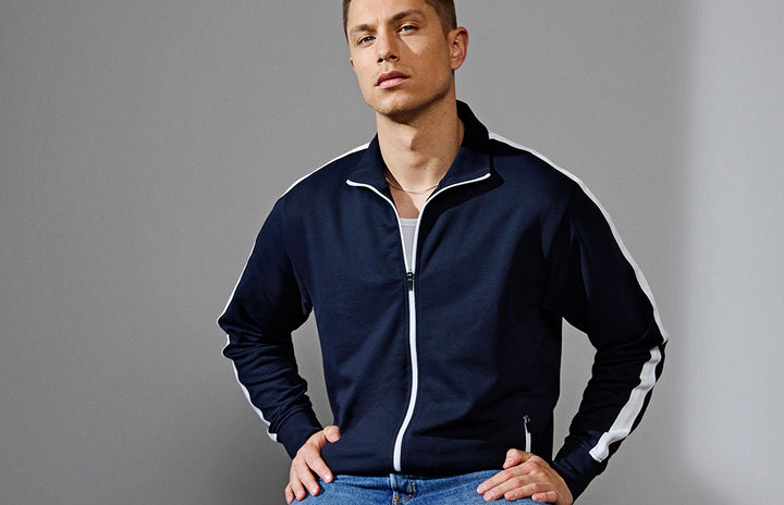 Cardigan felpa | contrasto - Blu navy