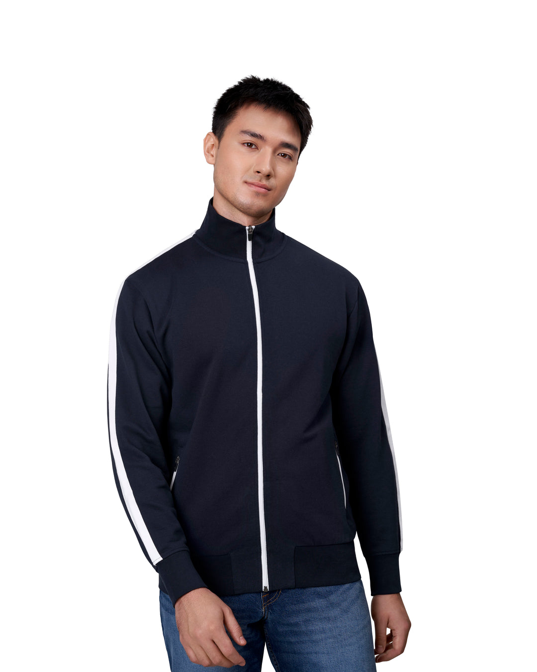 Cardigan felpa | contrasto - Blu navy