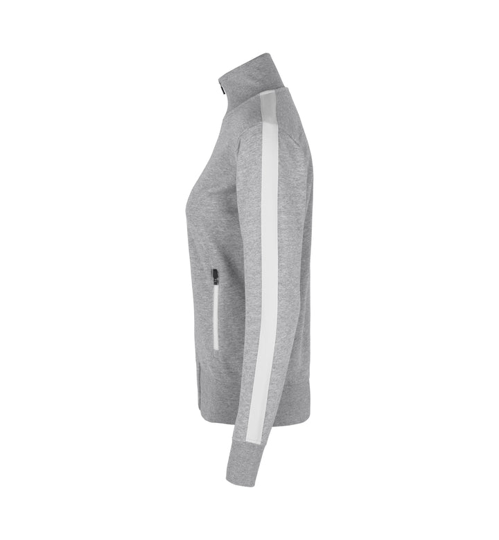Cardigan felpa | contrasto | donna - Grigio mélange