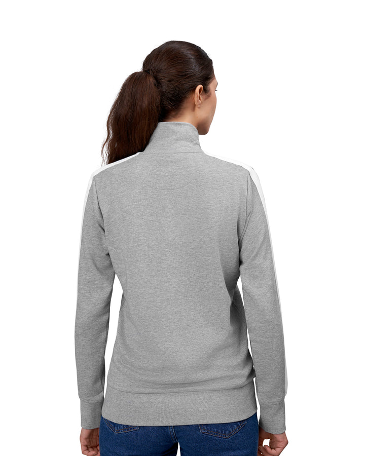 Cardigan felpa | contrasto | donna - Grigio mélange