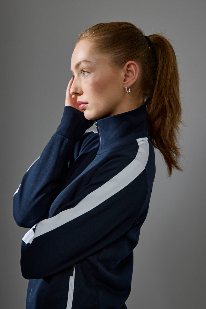 Cardigan felpa | contrasto | donna - Blu navy