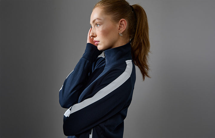 Cardigan felpa | contrasto | donna - Blu navy