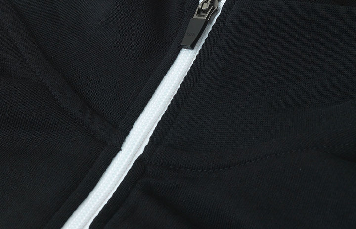 Cardigan felpa | contrasto | donna - Nero