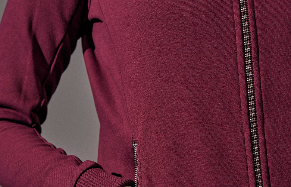 Cardigan felpa | zip | donna - Bordeaux