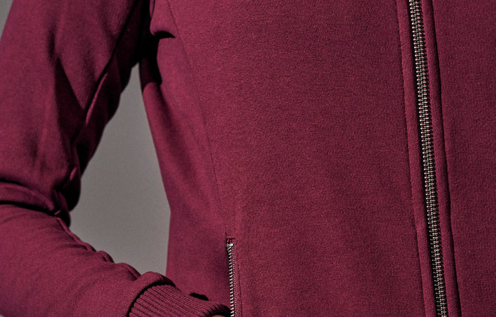 Cardigan felpa | zip | donna - Bordeaux