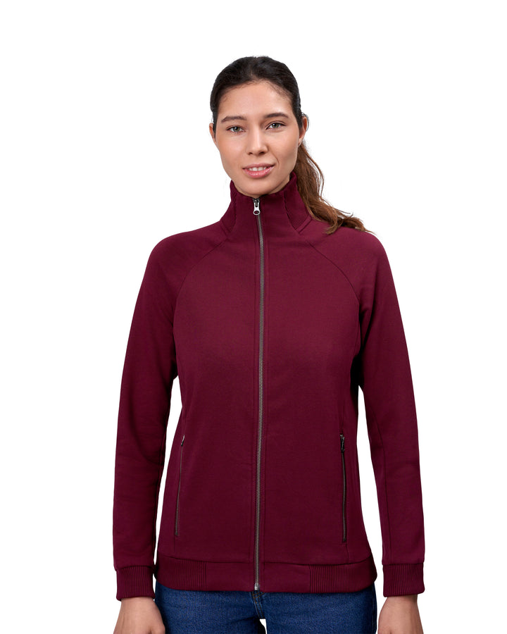 Cardigan felpa | zip | donna - Bordeaux