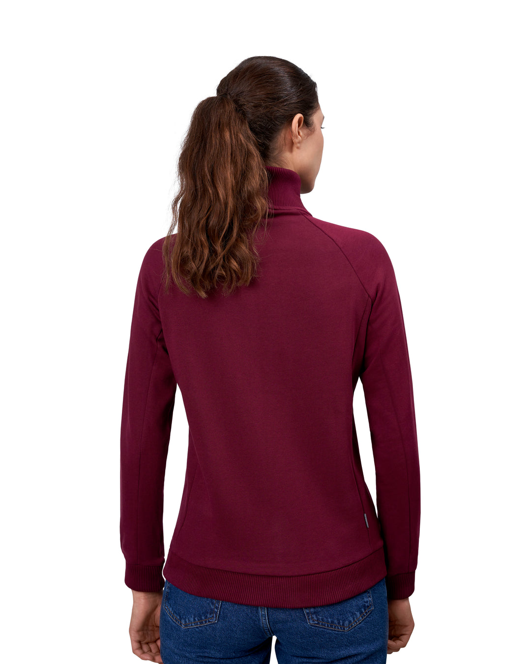 Cardigan felpa | zip | donna - Bordeaux