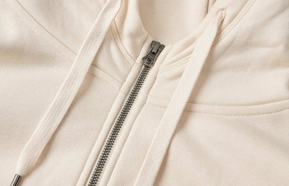 Hoodie CORE | zip - Bianco panna