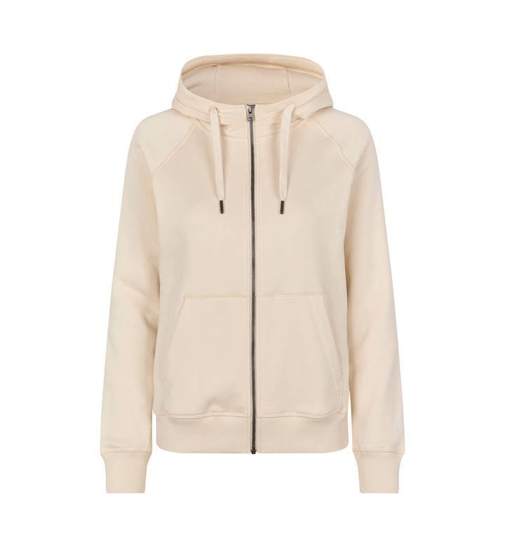 Hoodie CORE | zip | donna - Bianco panna