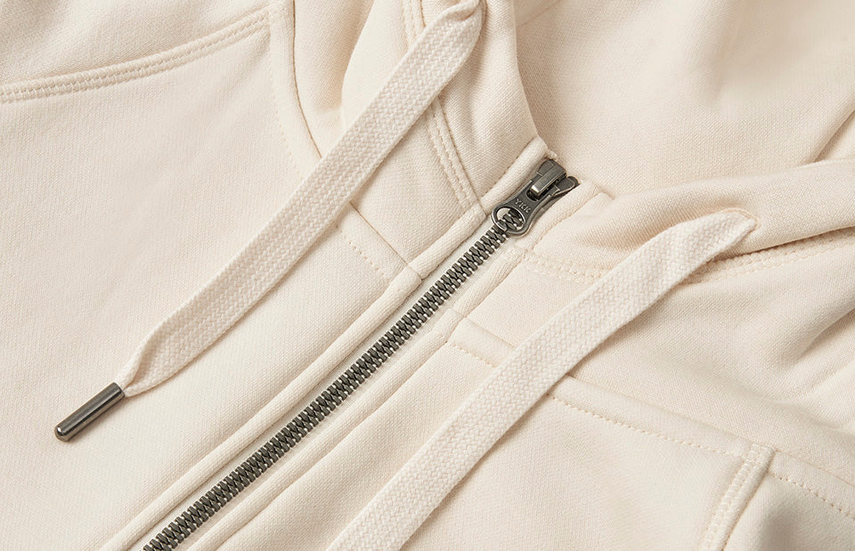 Hoodie CORE | zip | donna - Bianco panna