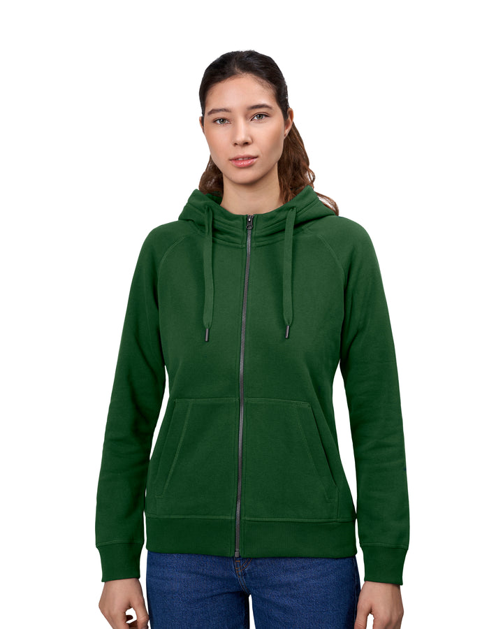 Hoodie CORE | zip | donna - Verde bottiglia
