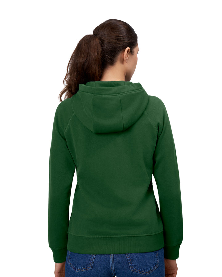Hoodie CORE | zip | donna - Verde bottiglia
