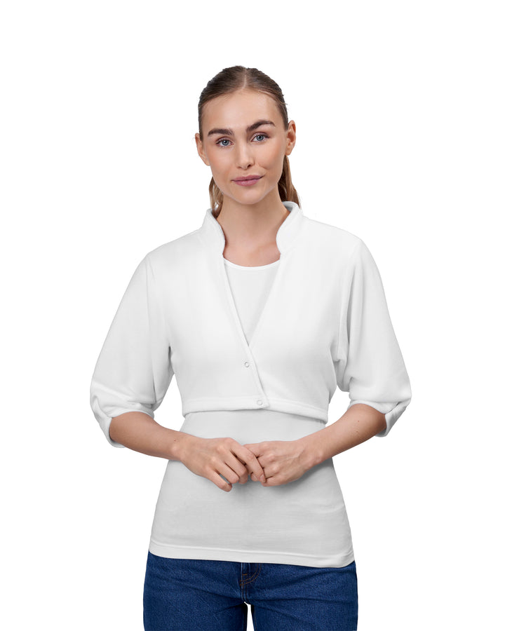Bolero in pile | unisex - Bianco