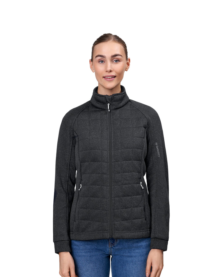 Giacca in pile | trapuntata | donna - Antracite mélange