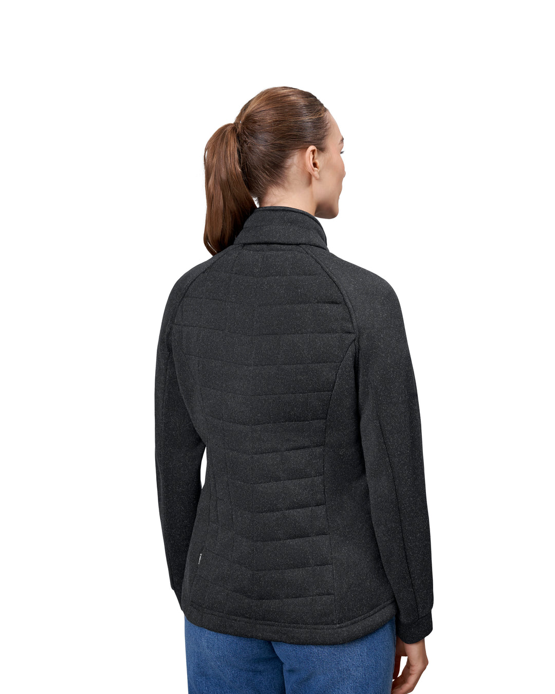 Giacca in pile | trapuntata | donna - Antracite mélange