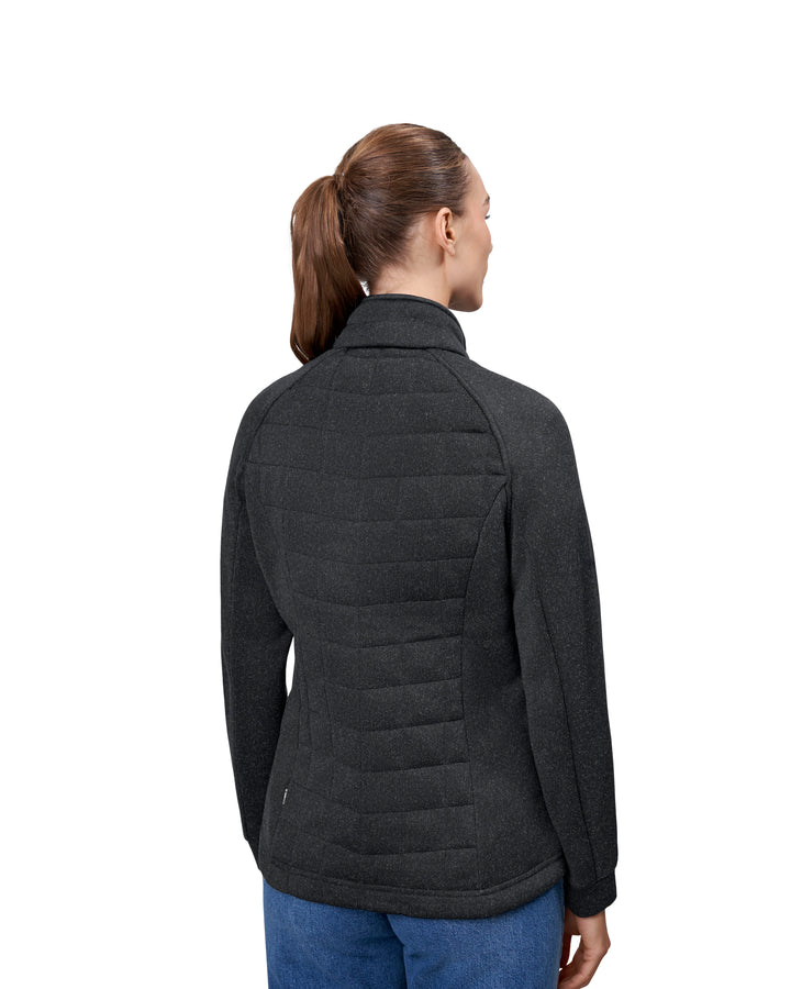 Giacca in pile | trapuntata | donna - Antracite mélange