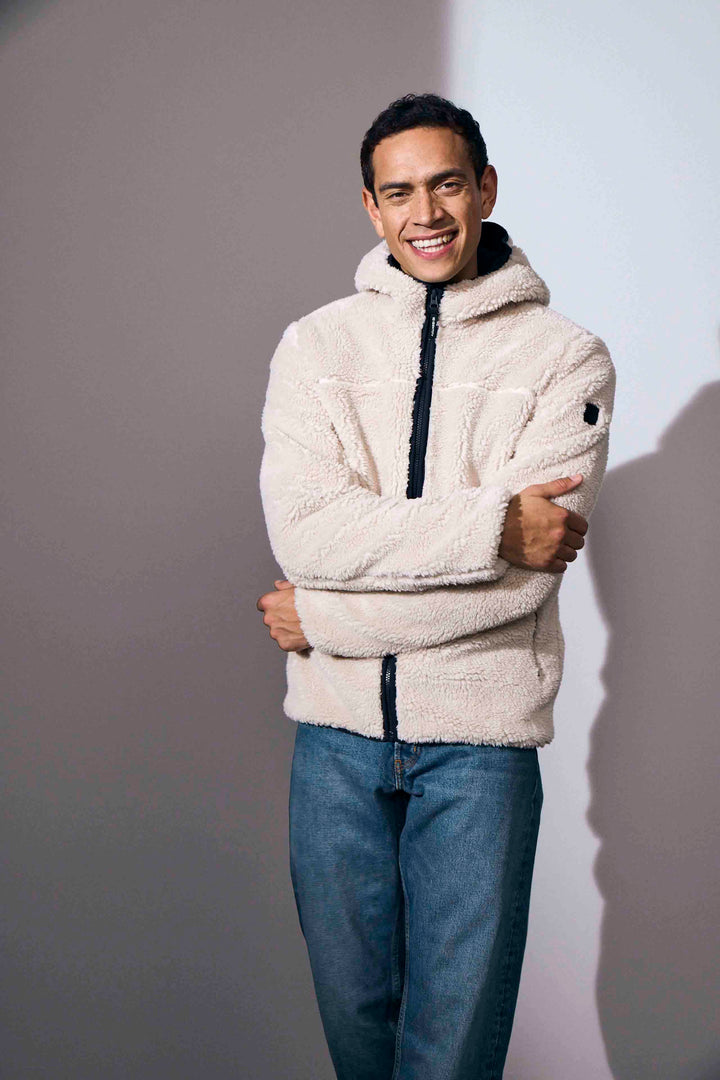 Giacca pile teddy - Bianco panna