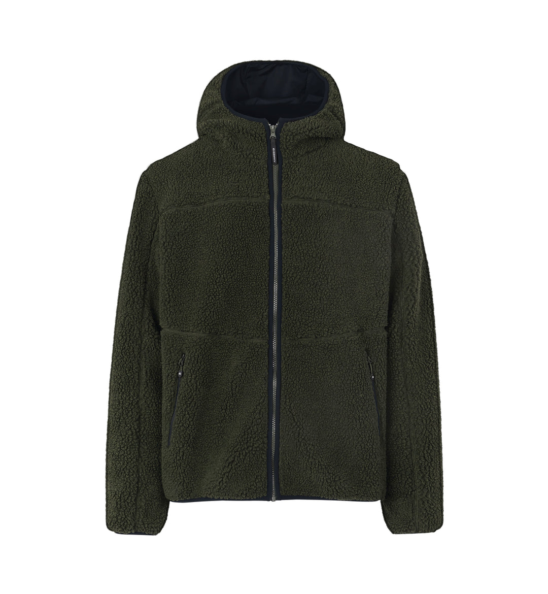 Giacca pile teddy - Oliva