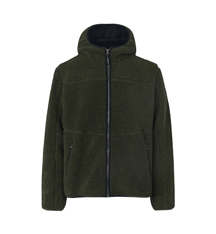 Giacca pile teddy - Oliva