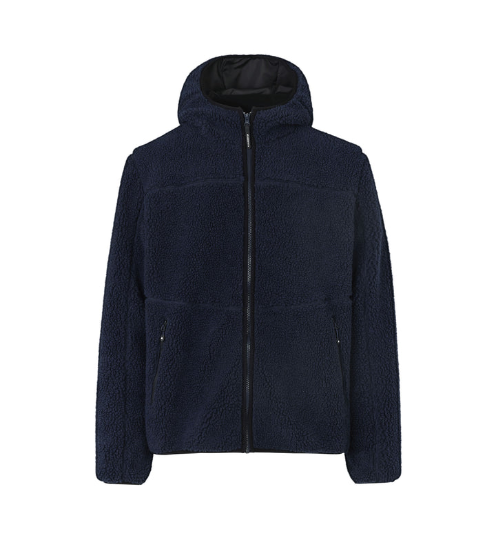 Giacca pile teddy - Blu navy