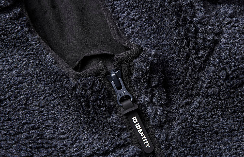 Giacca pile teddy - Blu navy