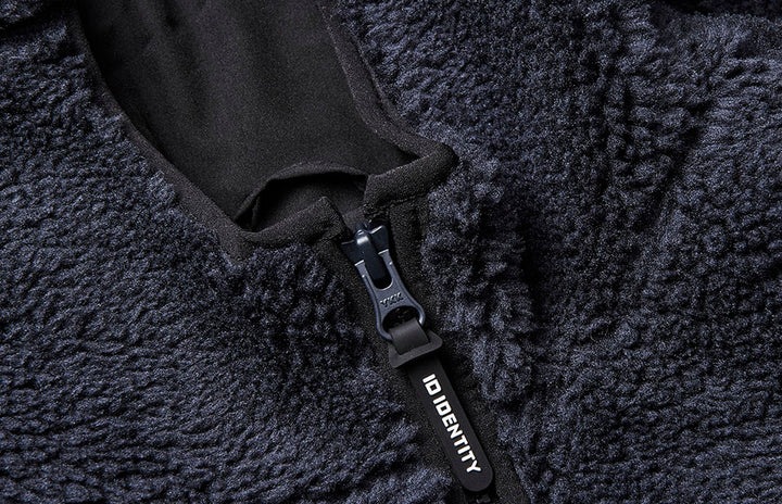Giacca pile teddy - Blu navy