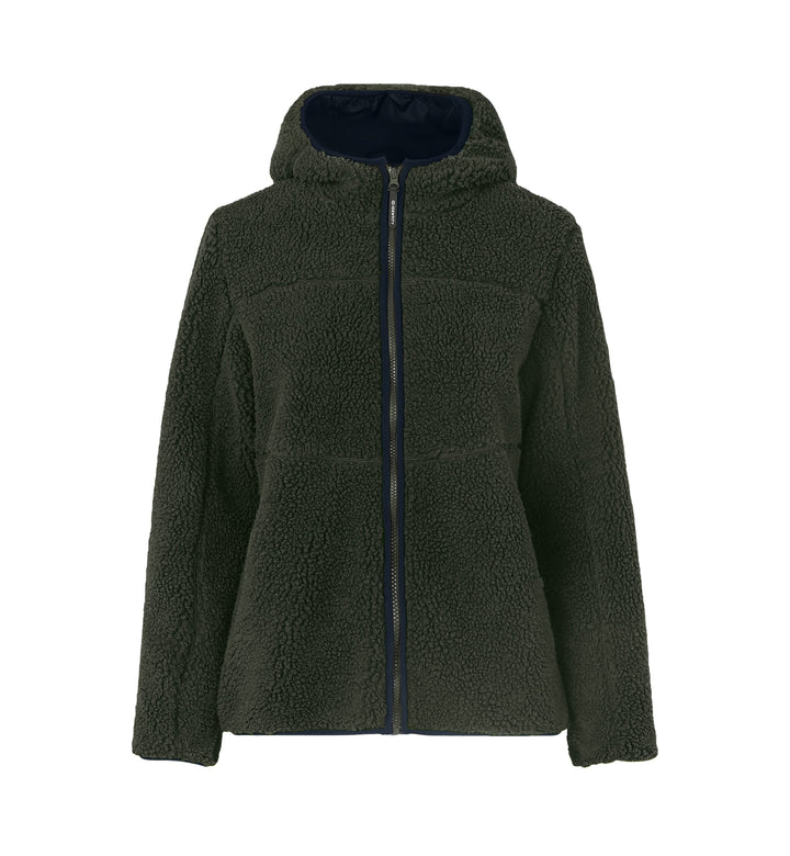 Giacca pile teddy | donna - Oliva