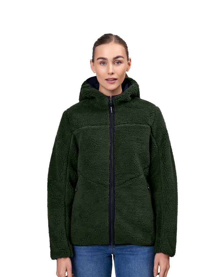 Giacca pile teddy | donna - Oliva