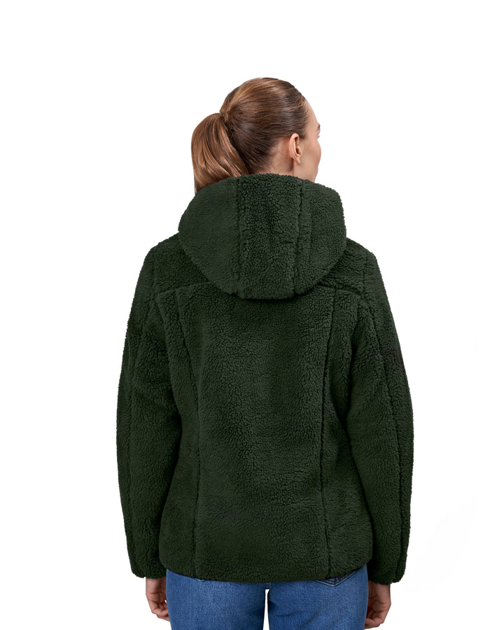 Giacca pile teddy | donna - Oliva