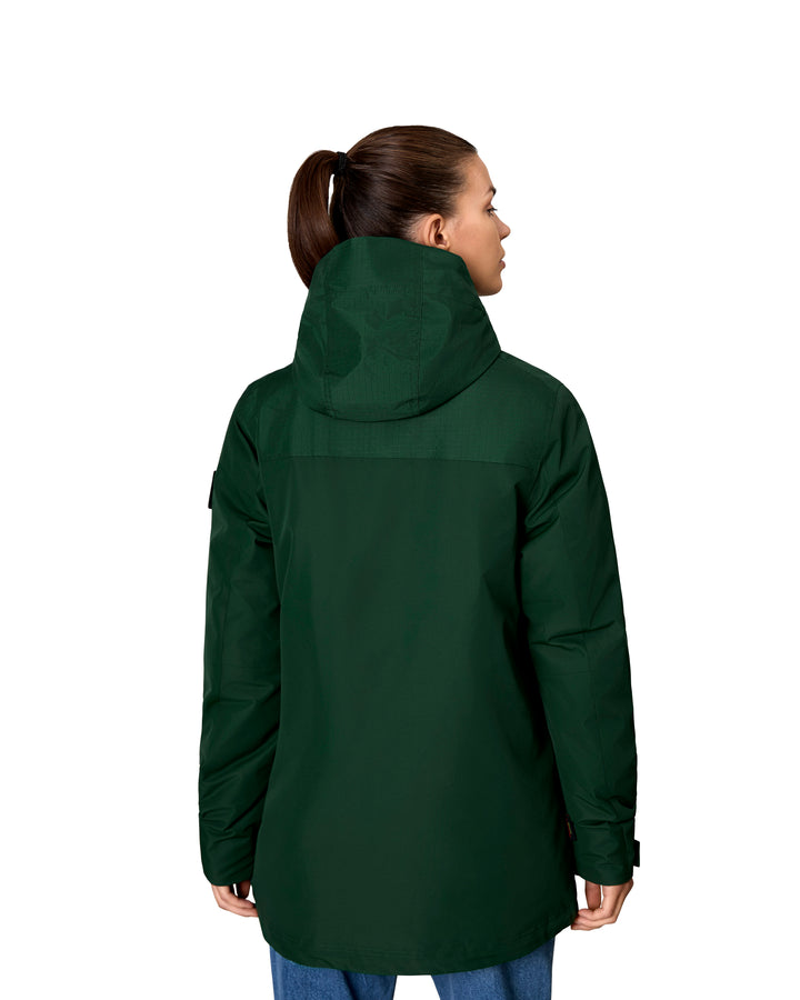 Giacca invernale con cappuccio | donna - Verde bottiglia