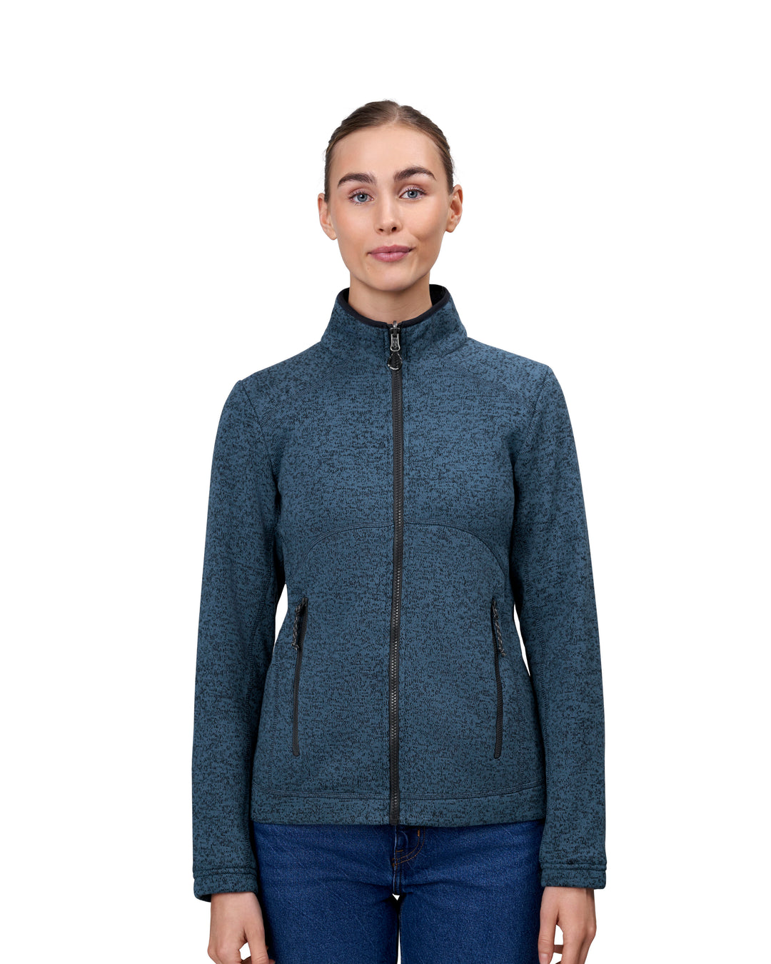 Pile Zip-n-Mix | mélange | donna - Blu navy mélange